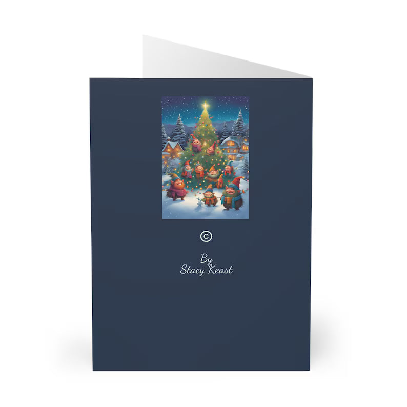 Christmas Greeting Card - Three Trolls Cheer
