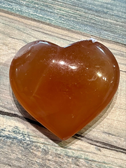 Honey Calcite heart