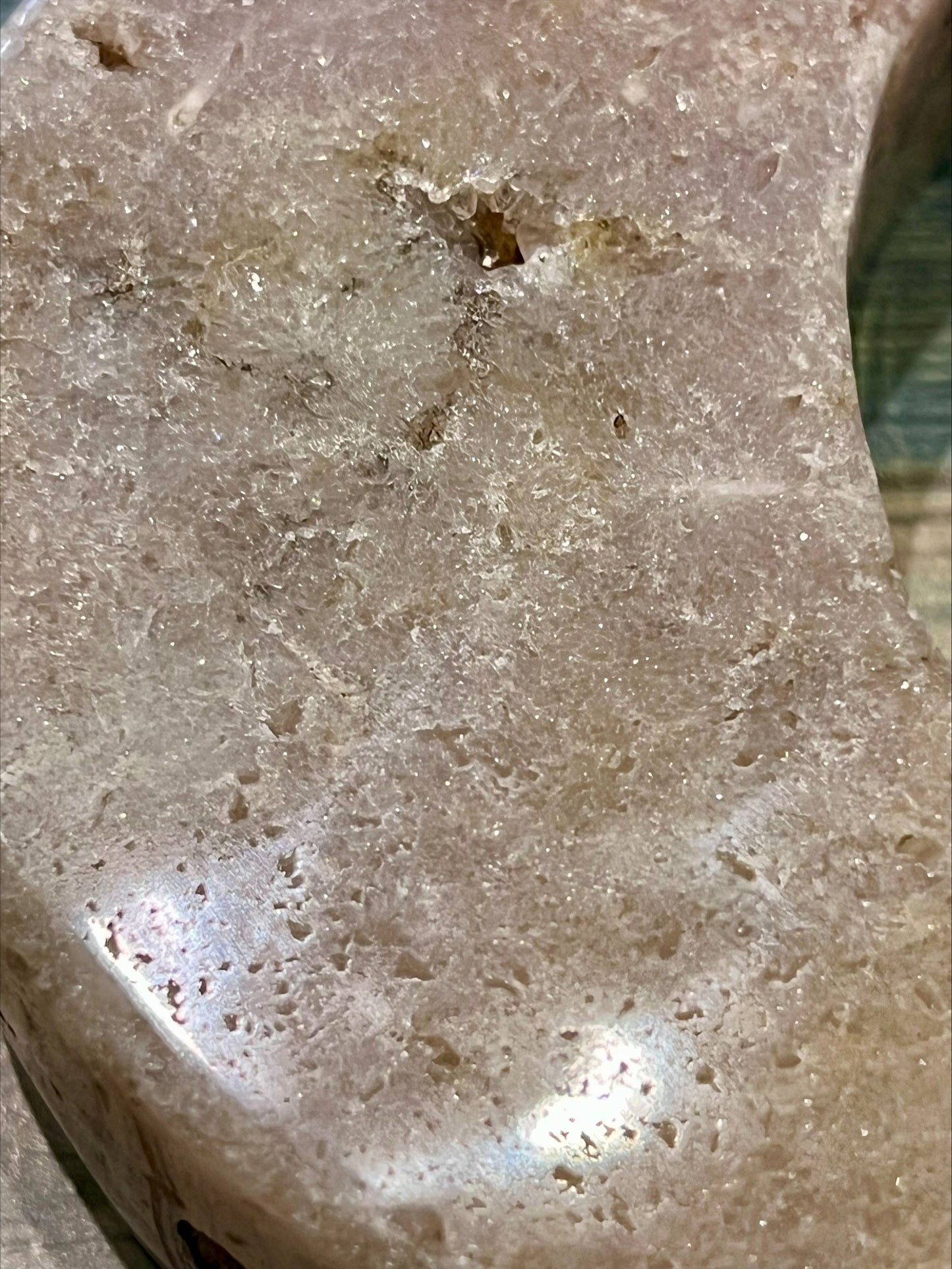 Pink Amethyst Moon On Stand