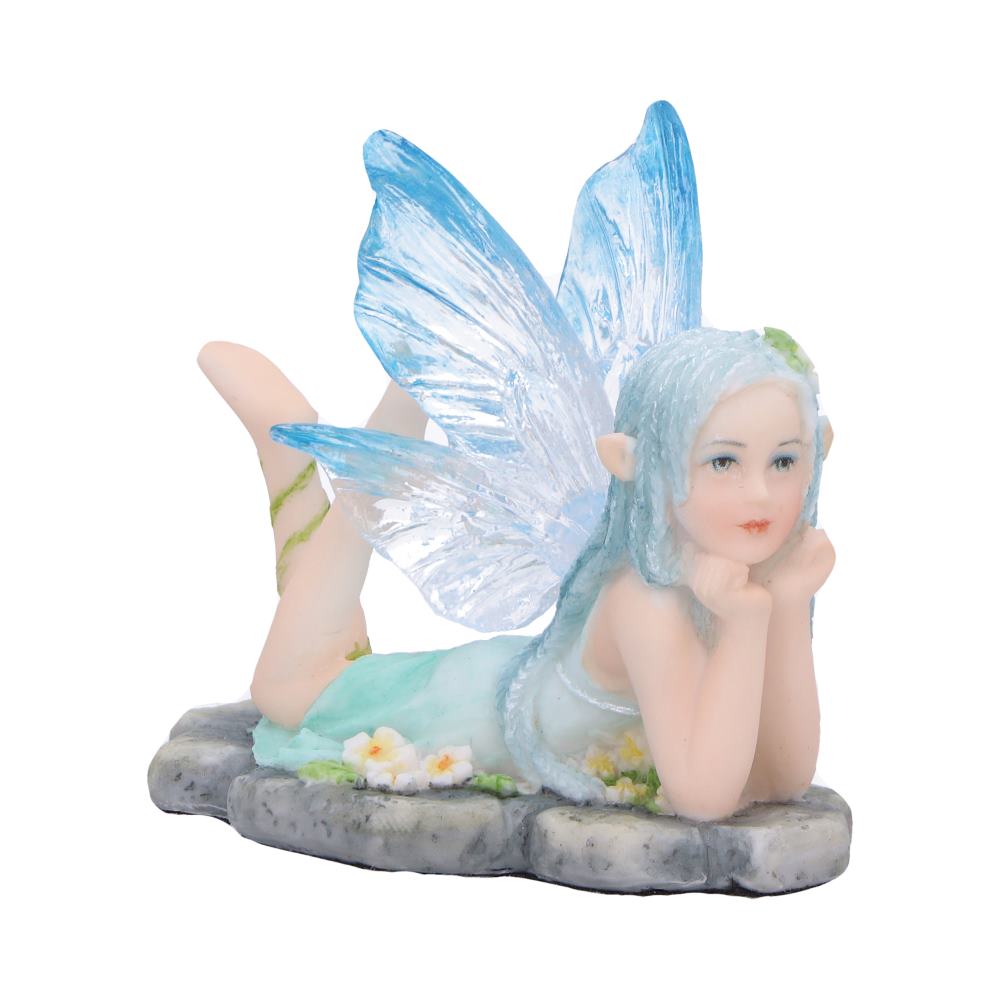 Amelia - Nature fairy figurine with clear blue wings 6cm
