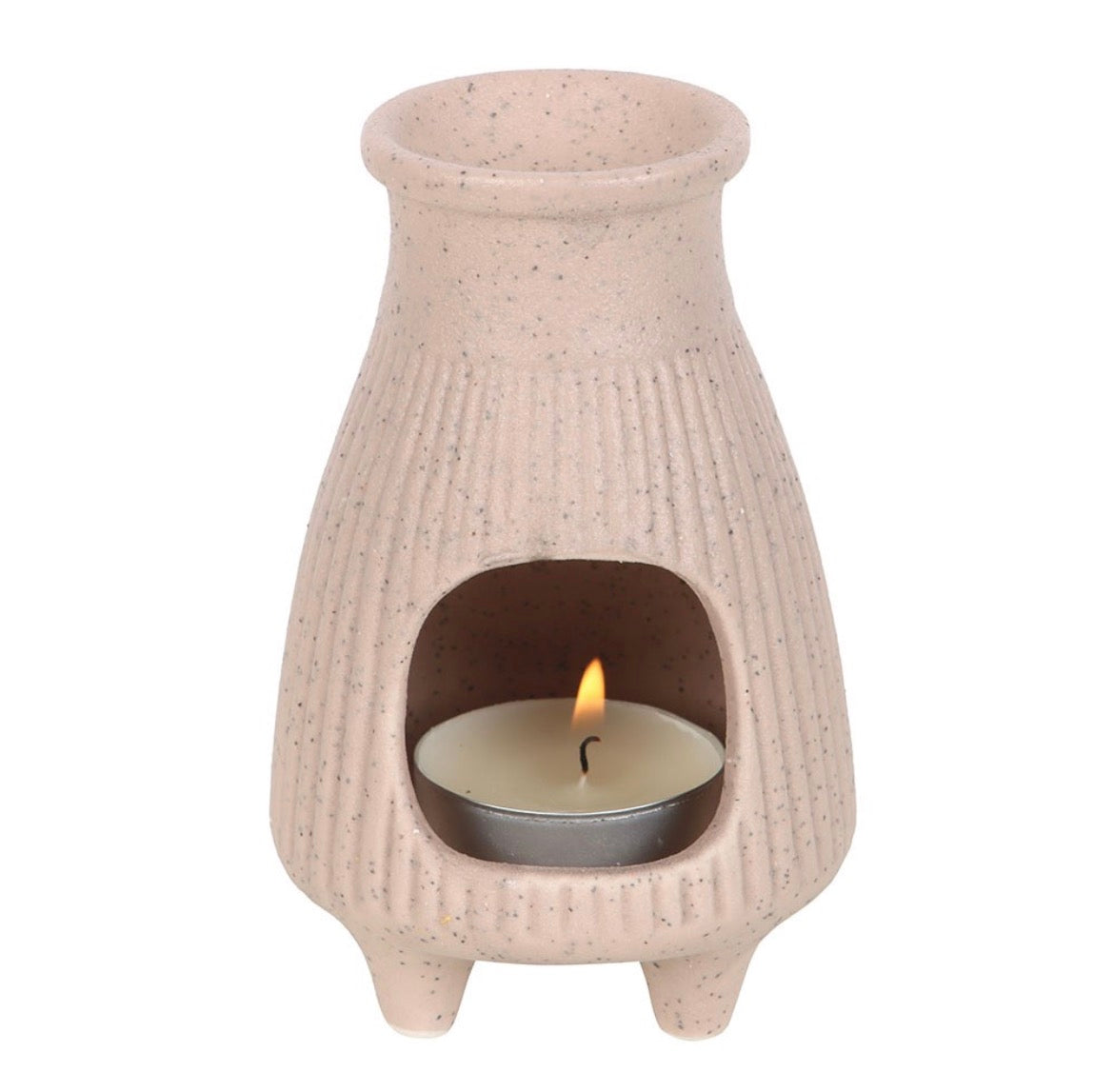 Beige Ribbed Palo Santo Brick Burner