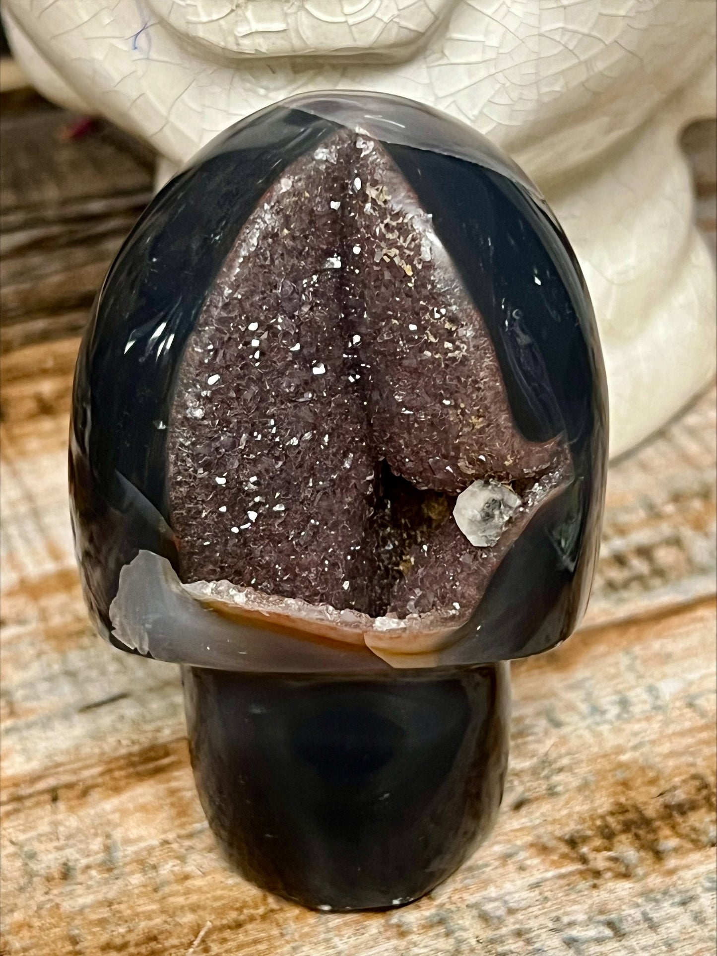 Mushroom - Agate with druzy