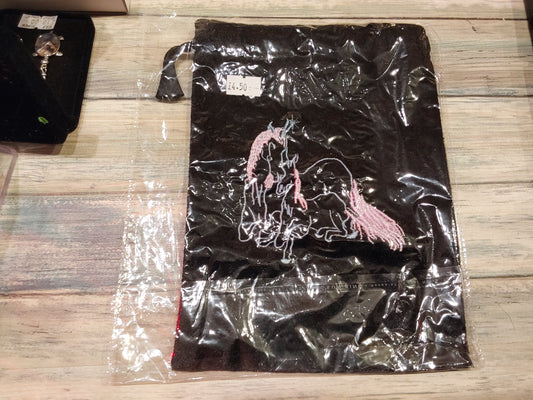 Unicorn black velvet tarot bag