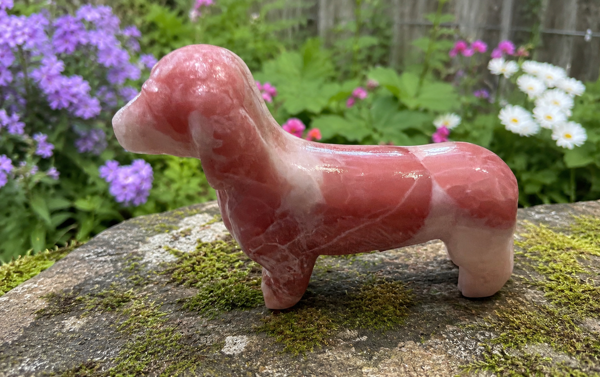 Dachshund - Pink Banded Calcite