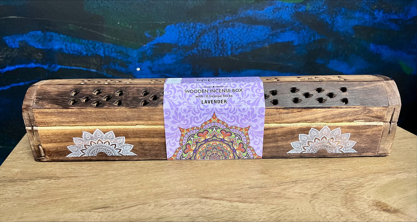 Wooden Incense Box- Lavender