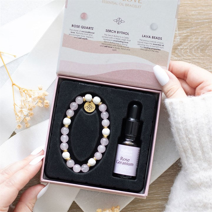 Self Love Rose Quartz Rose Geranium Essential Oil Bracelet