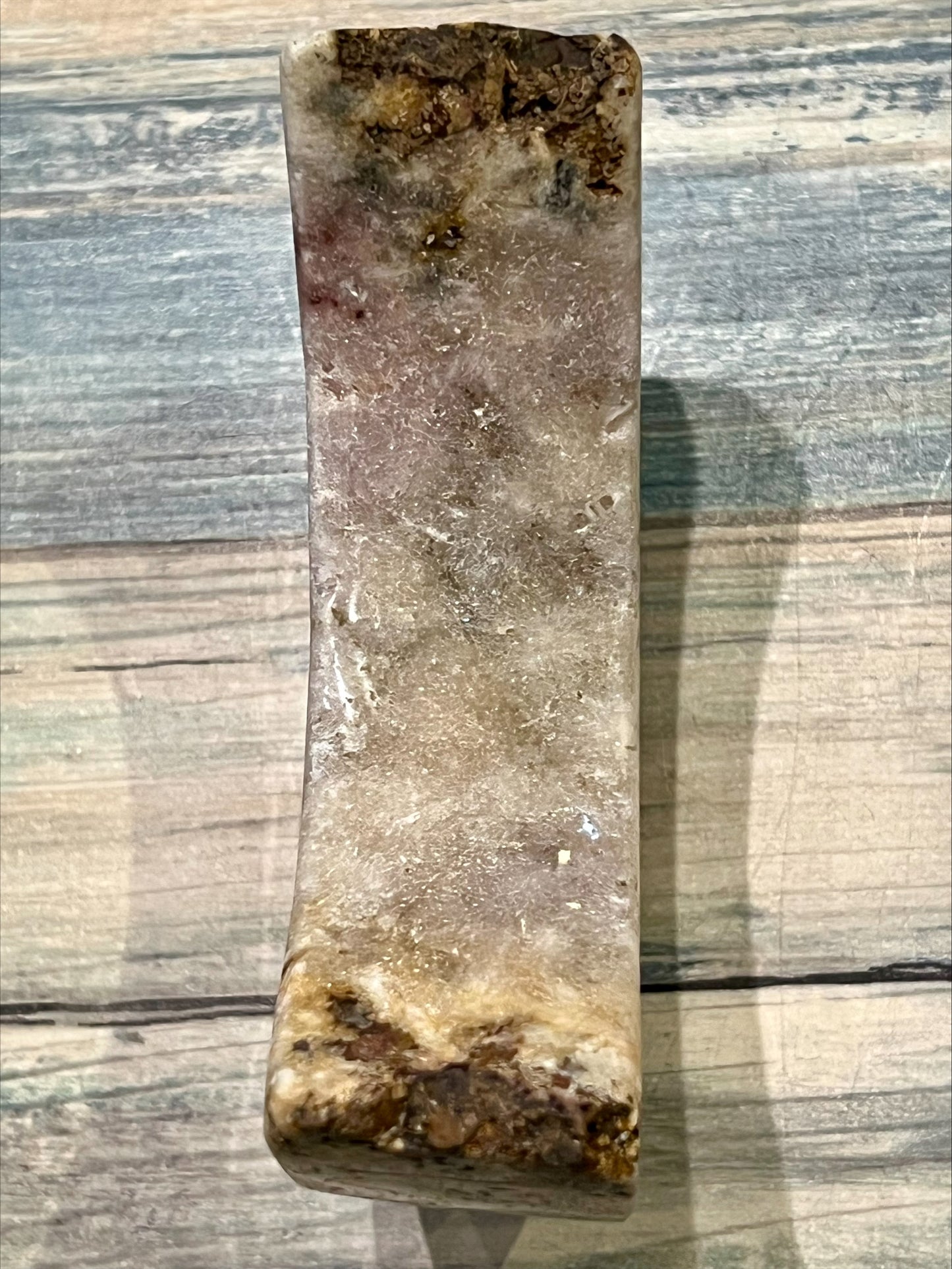 Pink Amethyst Moon On Stand