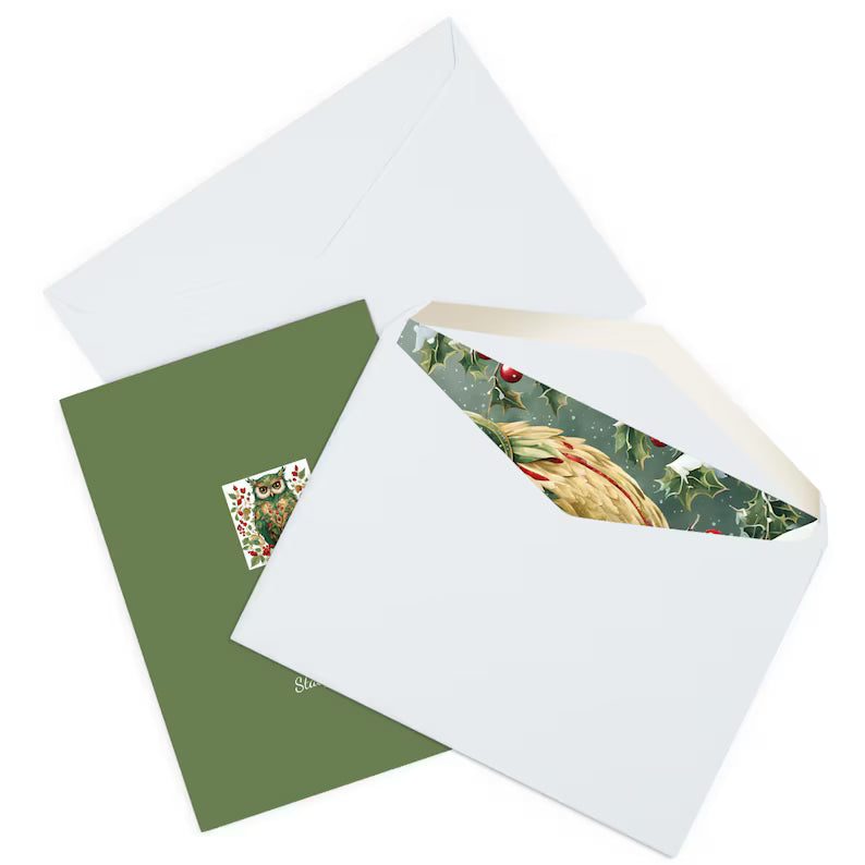 Christmas Greeting Card - Festive Owl