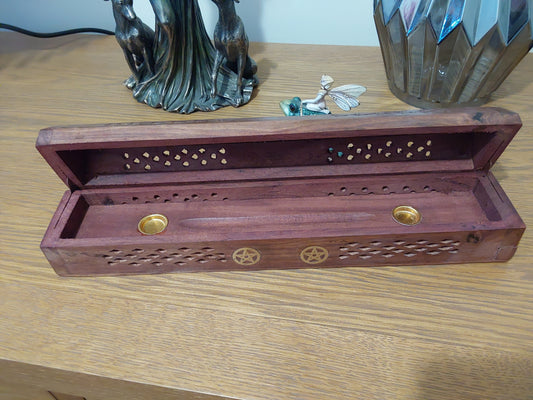 Pentagram Brown  Wooden Ashcatcher Box.