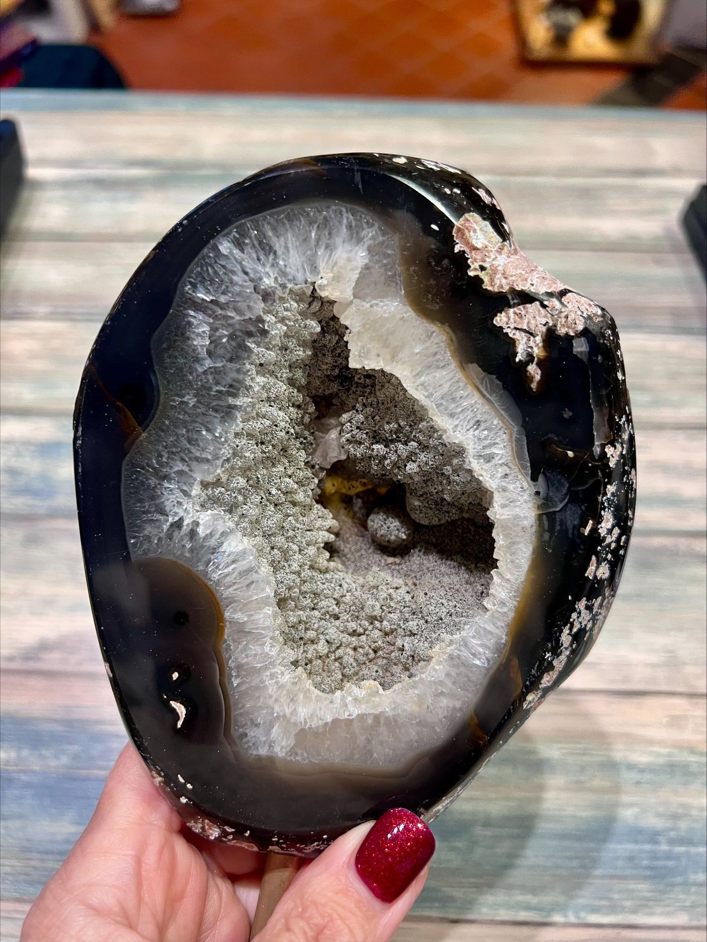 Agate on a stand