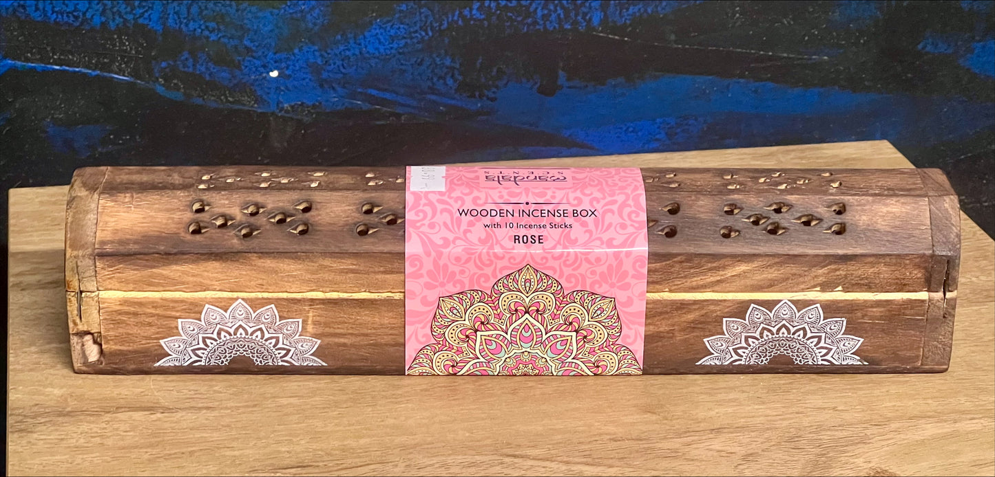 Wooden Incense Box - Rose