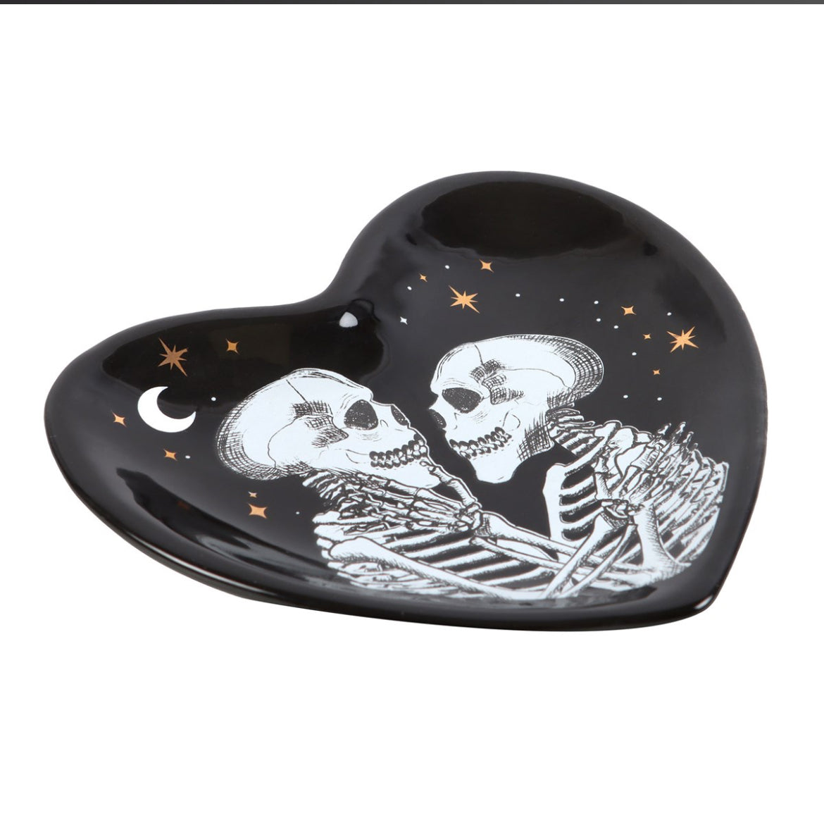 Skeleton Couple Heart Trinket Dish