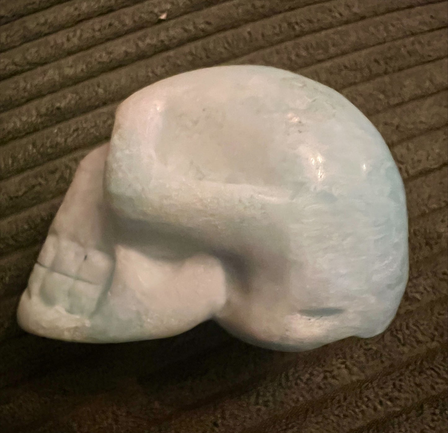Blue Aragonite Crystal Skull