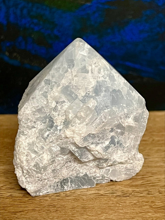 Blue Calcite Cut Base Point