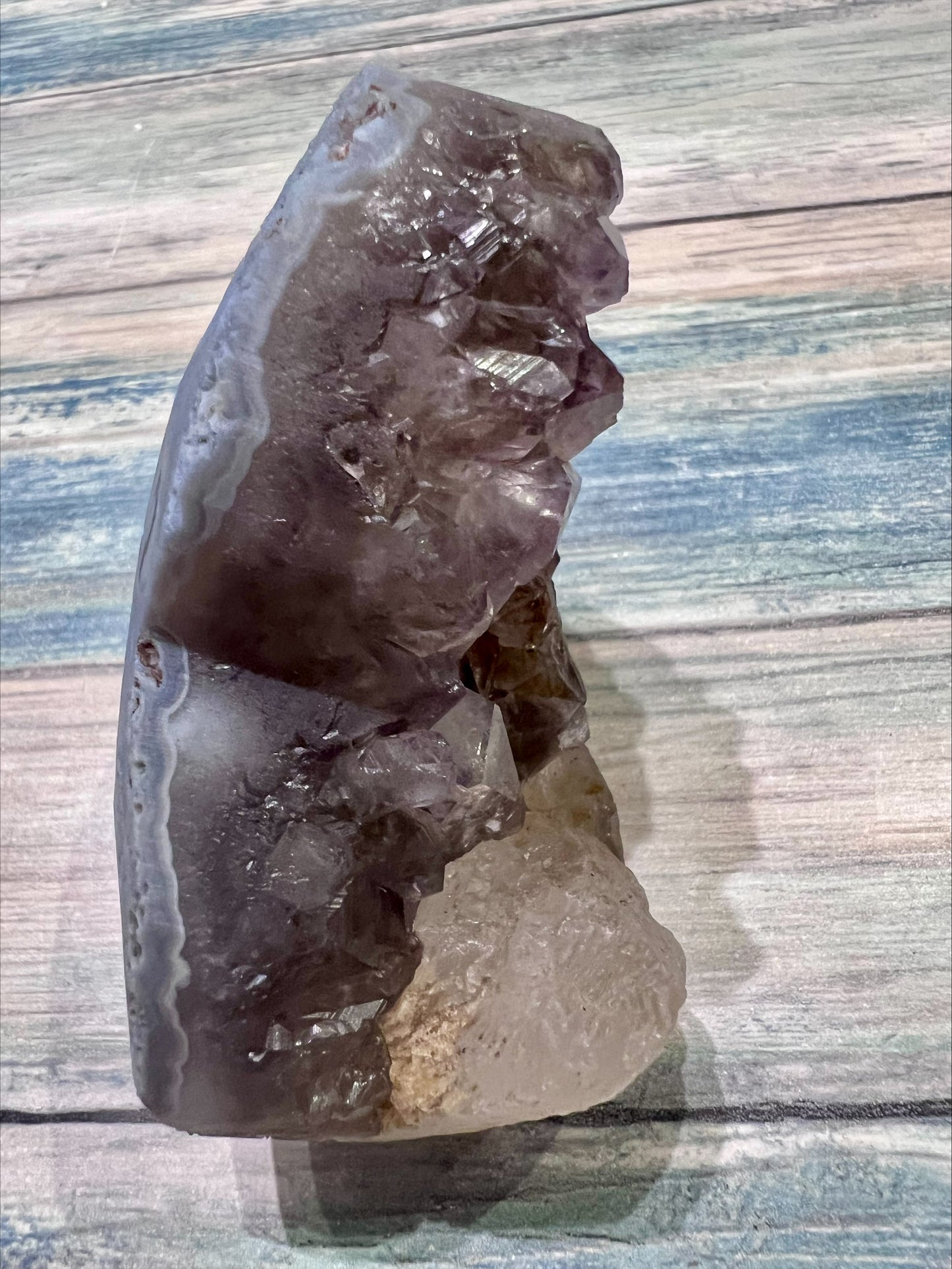 Amethyst,  Blue Lace Agate and Calcite Cluster
