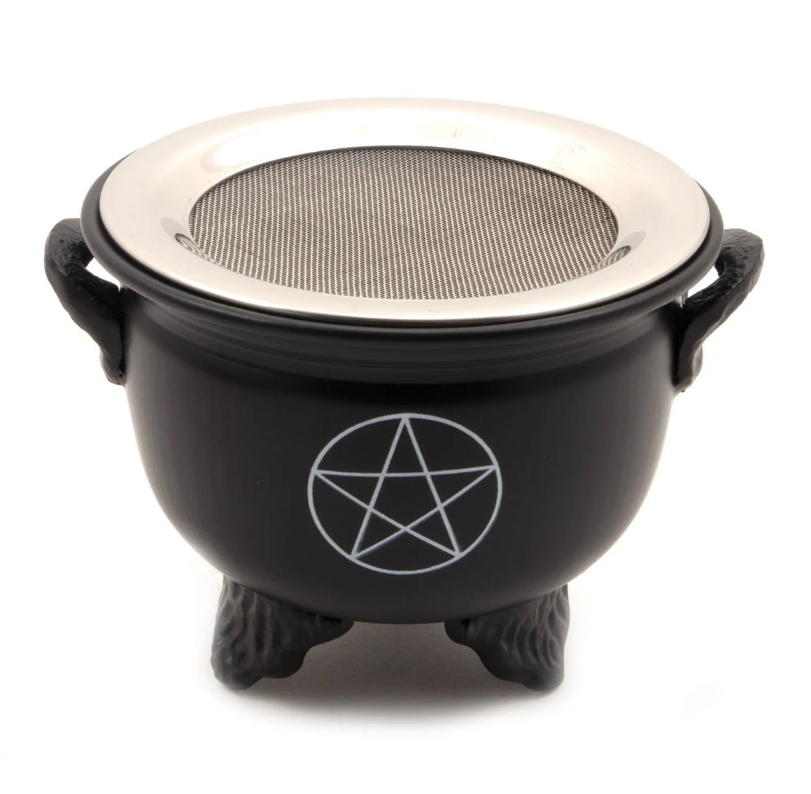 Iron Cauldron with Steel Mesh - Pentacle