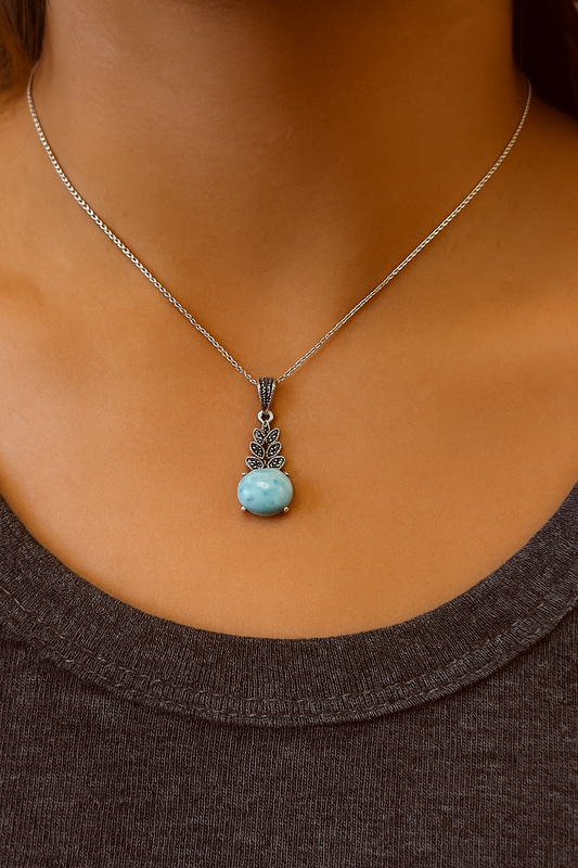Larimar Marcisite Pendant
