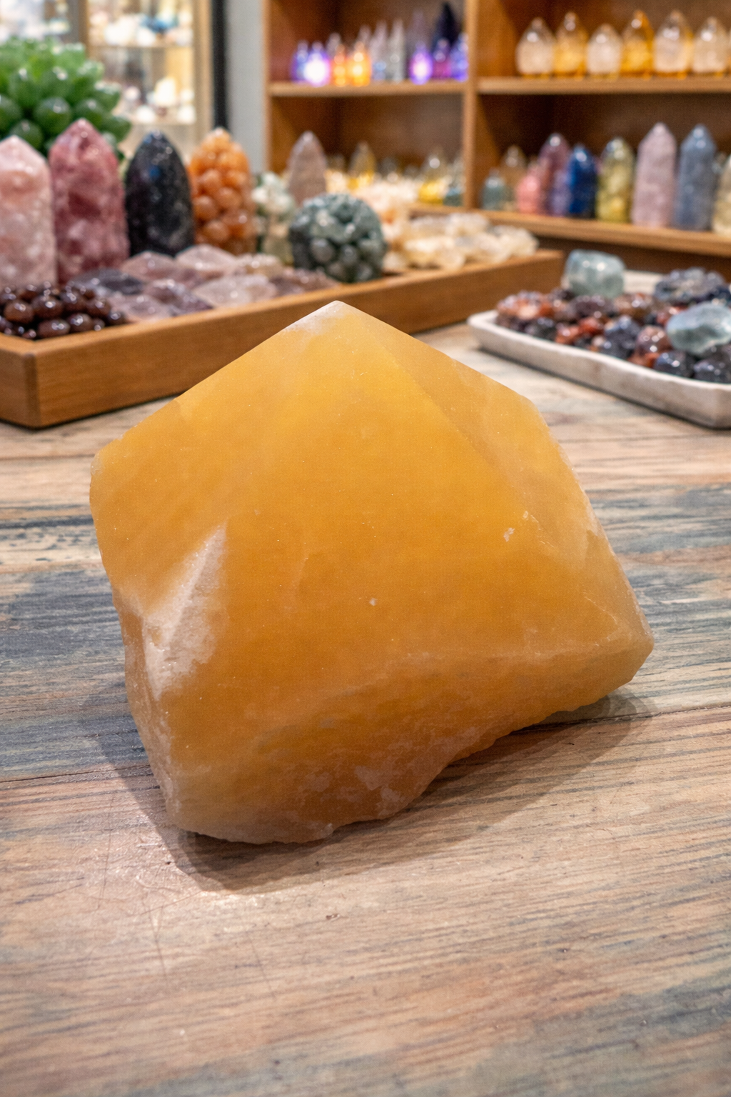 Yellow Calcite Cut Base Point