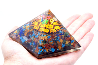 Orgonite Pyramid - Om Chakra - 70mm