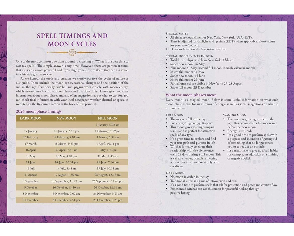 2026 Lunar & Seasonal Planner - Northern Hemisphere
