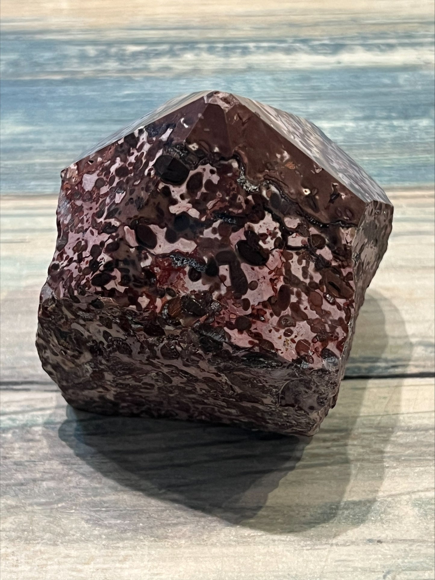 Leopard Jasper Cut Base Point