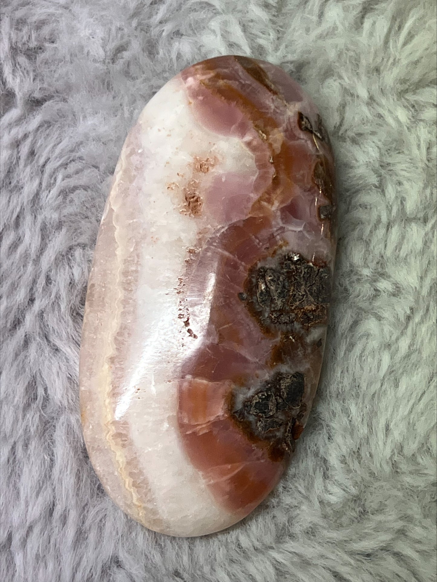 Pink Aragonite Palm Stone