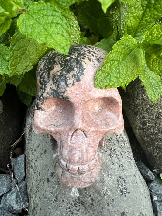Rhodochrosite Crystal Skull