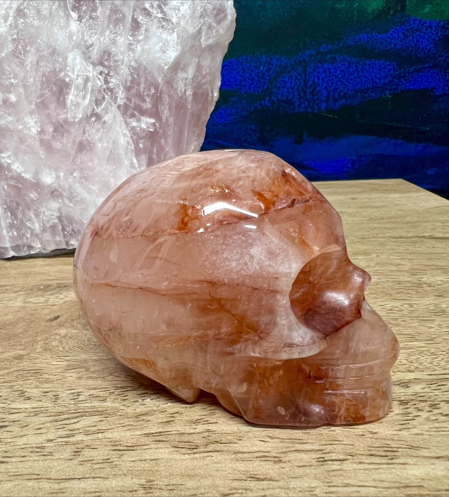 Red Hematoid  Crystal Skull