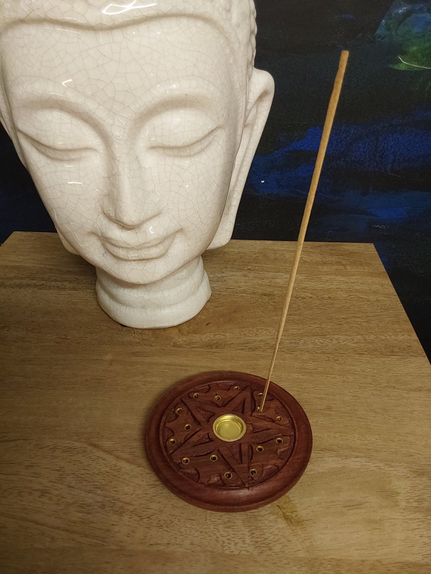 Circular Pentagram incense holder