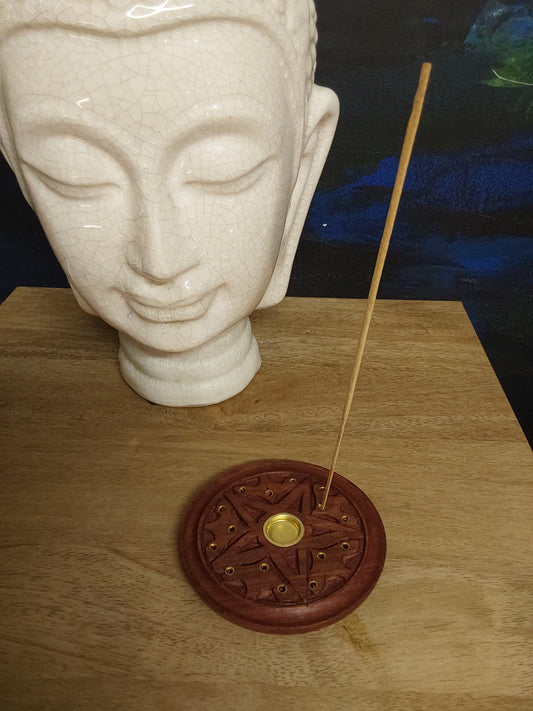 Circular Pentagram incense holder