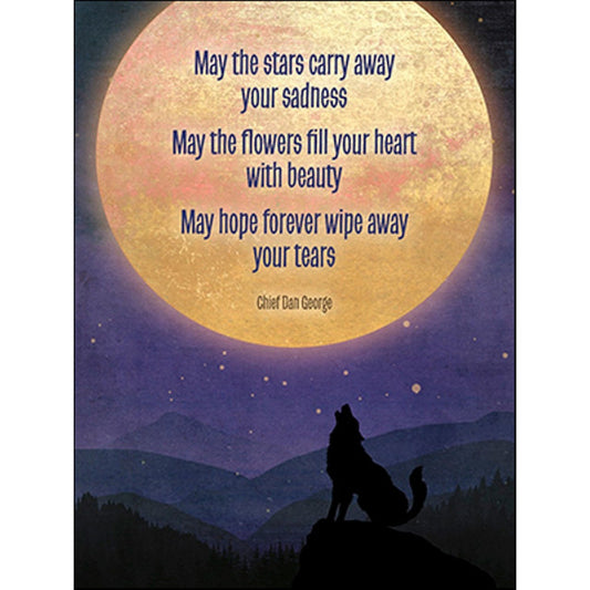 Wolf Moon Stars Greeting Card