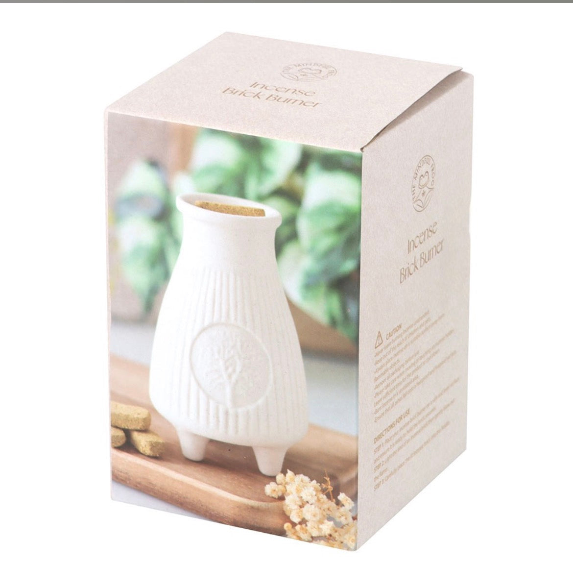 Cream Ribbed Palo Santo Brick Burner