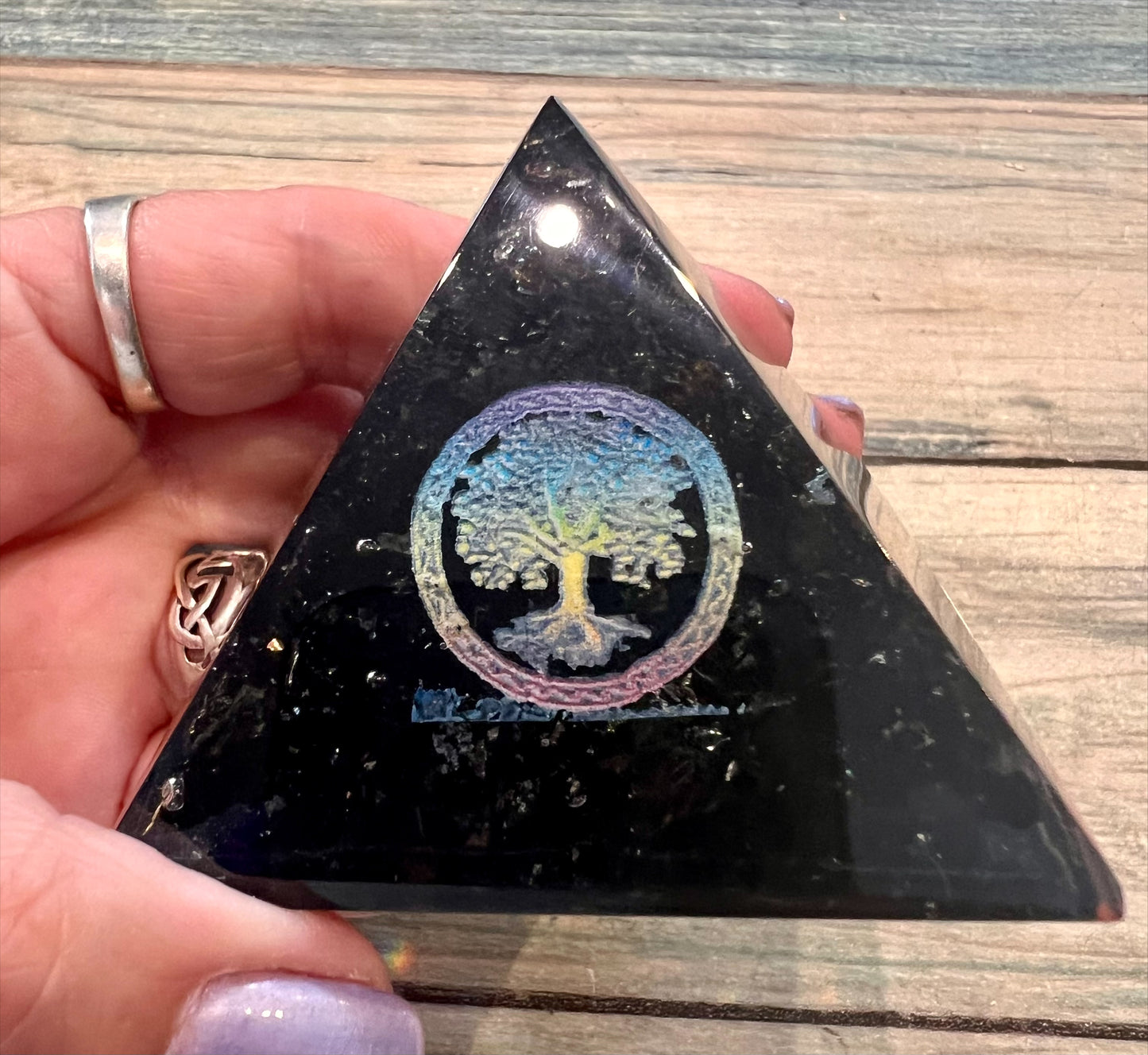 Organite Pyramid - Tree of Life Black Tourmaline