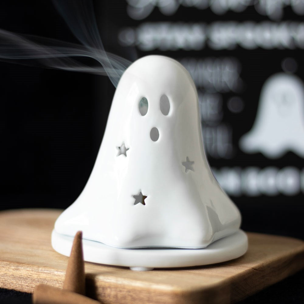 Hey Boo Ghost Incense Cone/ Tealight Holder