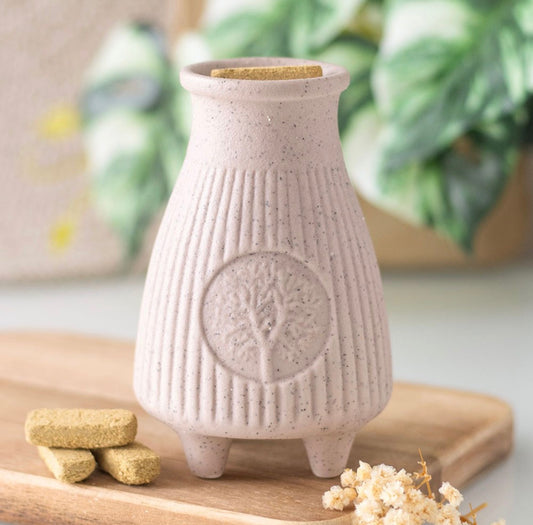 Beige Ribbed Palo Santo Brick Burner