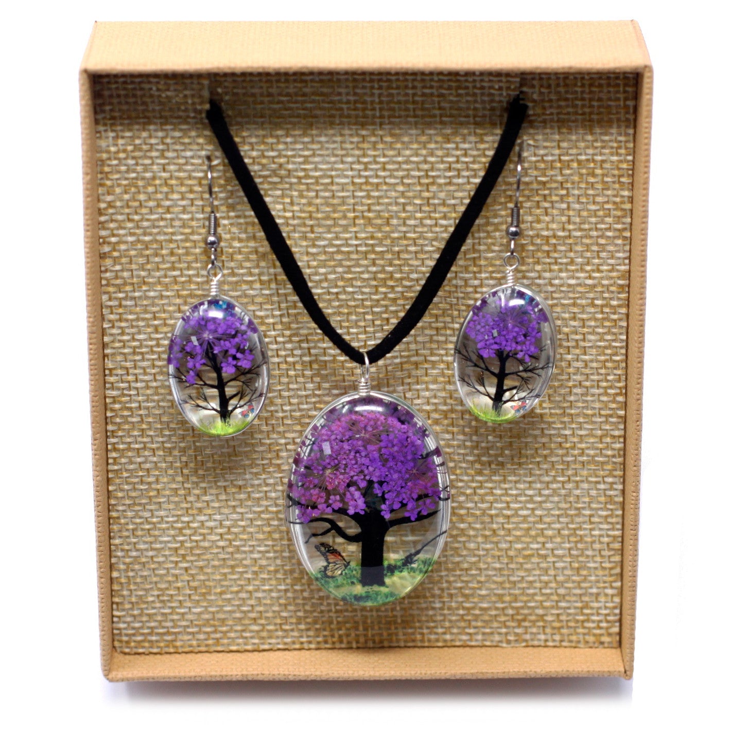 Lavender Pressed Flower Necklace