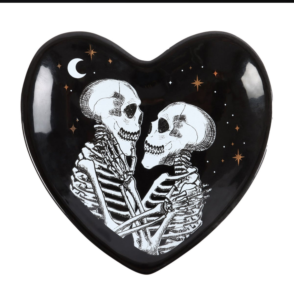 Skeleton Couple Heart Trinket Dish