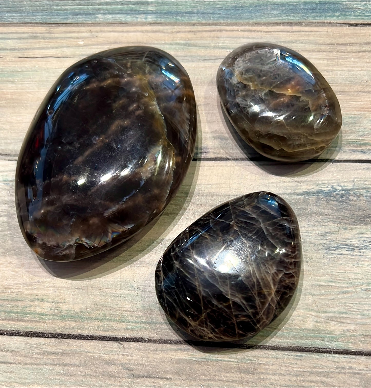 Black Moonstone Pebble Palmstone
