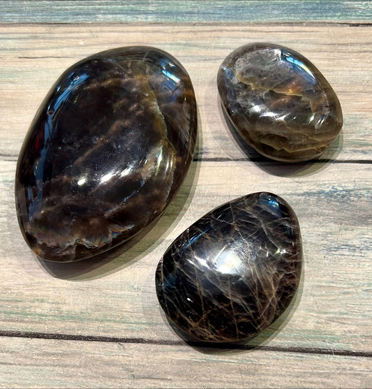 Black Moonstone Pebble Palmstone