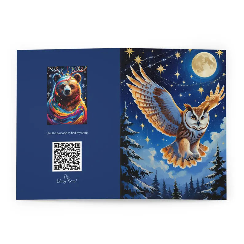 Christmas Greeting Card - Whimsical Owl