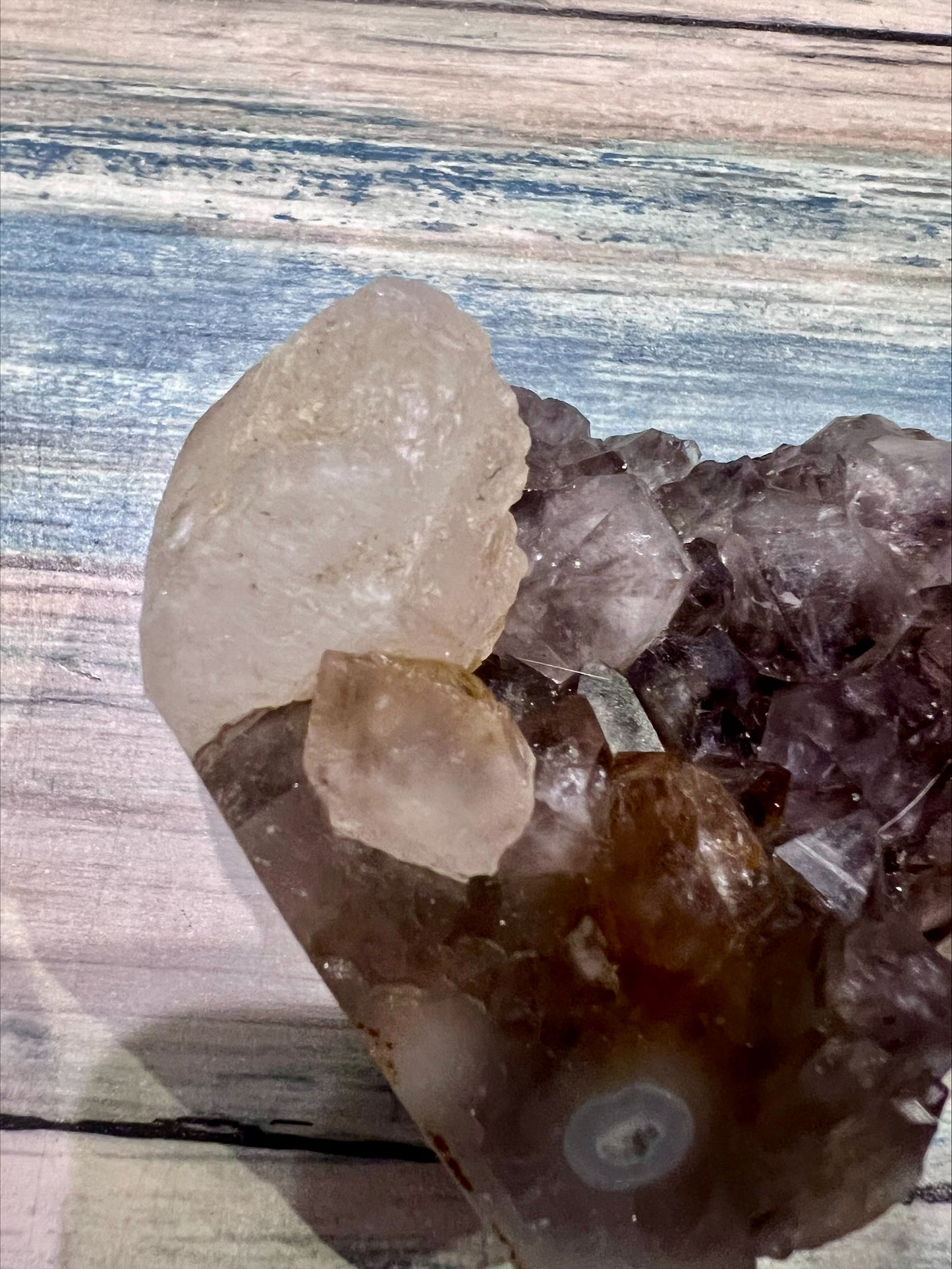 Amethyst,  Blue Lace Agate and Calcite Cluster