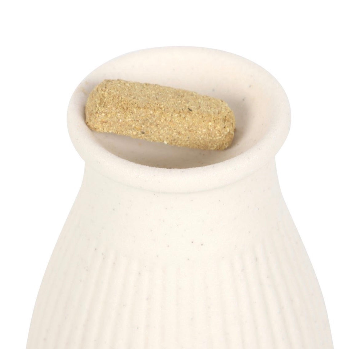 Cream Ribbed Palo Santo Brick Burner