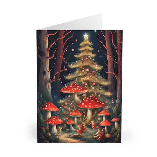 Christmas Greeting Card - Christmas Mushroom Forest