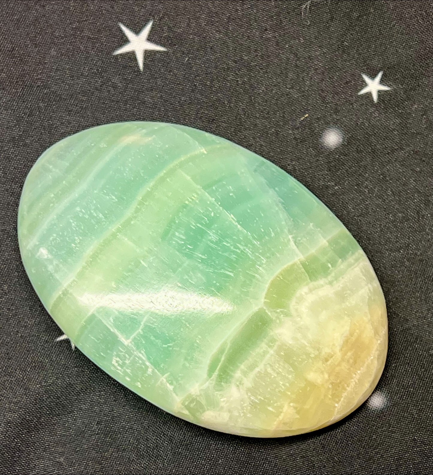 Pistachio Calcite Palm Stone