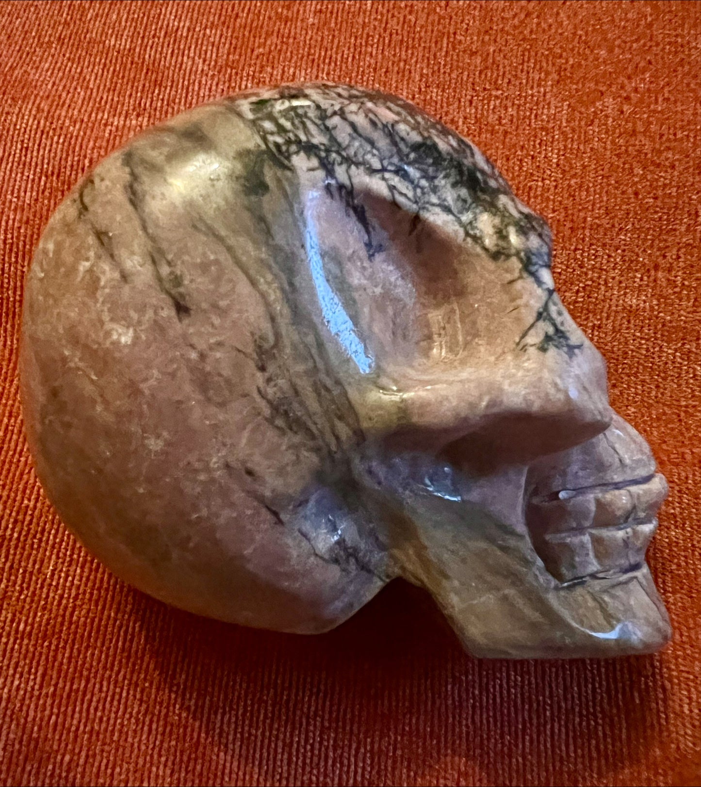 Rhodochrosite Crystal Skull