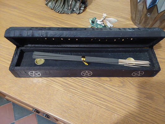 Black Wooden Pentagram Ashcatcher Box