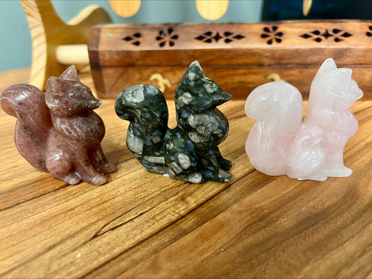 Crystal Fox - Rose Quartz, Quesera or Ferruginous Quartz (price per fox)