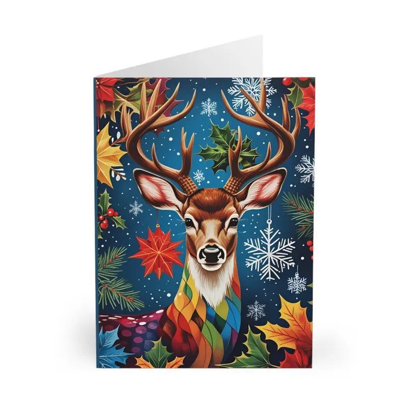 Christmas Greeting Card - Stag forest