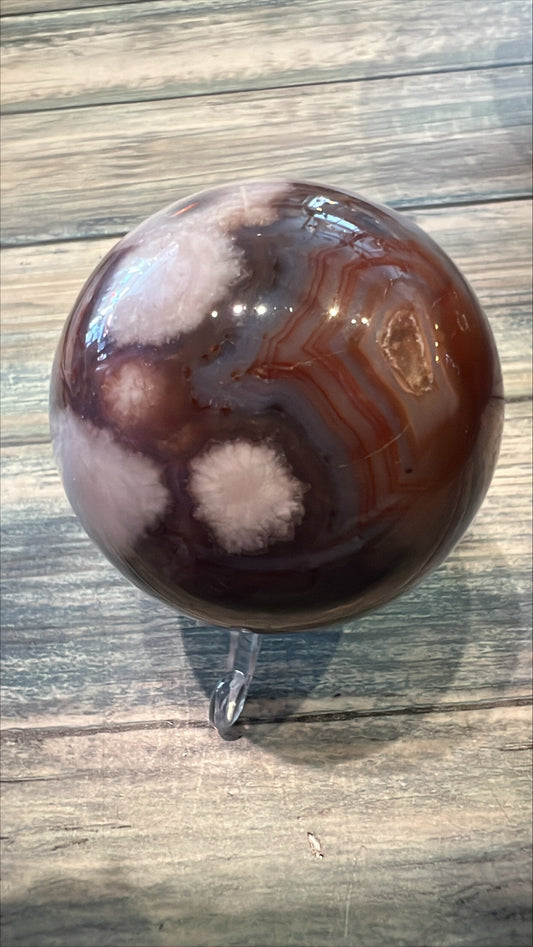 Blue Flower Agate Sphere