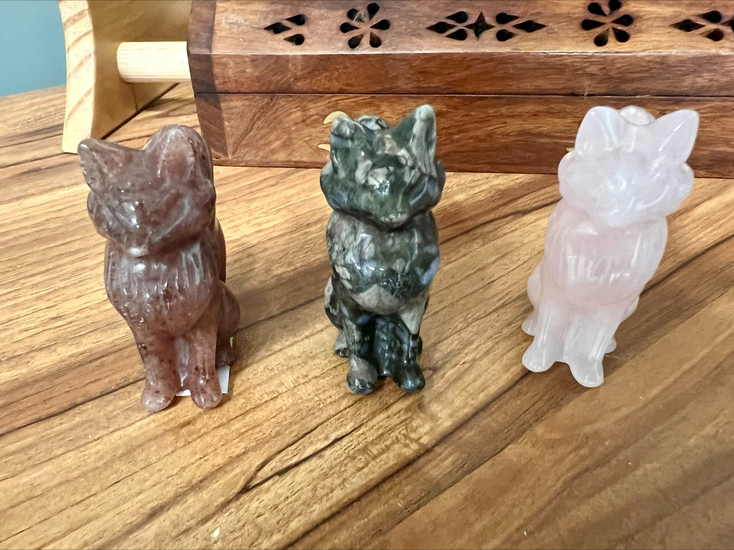 Crystal Fox - Rose Quartz, Quesera or Ferruginous Quartz (price per fox)